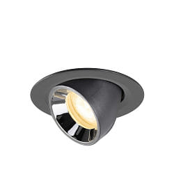 recessed spotlight NUMINOS� GIMBLE XS swivelling, suitable for VDU workstation IP20, chrome, black dimmable