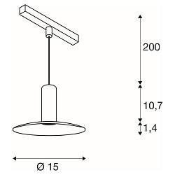LED Pendelleuchte LALU� SET ELYPSE TRACK 48V, 40�, 9W, 2700/3000K, 600lm, IP20, dimmbar, schwarz
