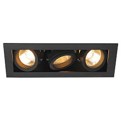 Deckeneinbaustrahler KADUX 3 GU10 Downlight, 3xGU10, 230V, Clipfedern, schwarz