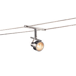 Seilleuchte SALUNA QR-C51 f�r TENSEO 12V Niedervolt-Seilsystem, drehbar, schwenkbar, Chrom