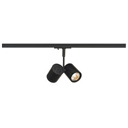 1-Phasen Strahler BIMA 2, 2-flammig, 2x GU10, IP20, inkl. Adapter, schwarz