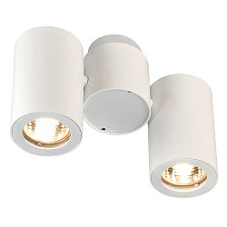 Wall-/Ceiling spot ENOLA B SPOT DOUBLE, 2-heads, 2x GU10 QPAR51,  rotatable, swivelling, aluminium, white