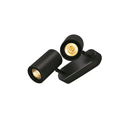 Wand- und Deckenstrahler ENOLA B DOUBLE SPOT, 2-flammig, 2x GU10, IP20, dreh- und schwenkbar, Aluminium, schwarz