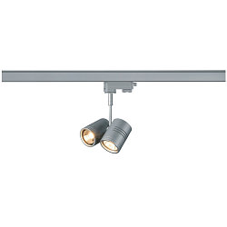 3-Phasen Strahler BIMA 2, 2-flammig, 2x GU10 max. 50W, inkl. Adapter, Silbergrau