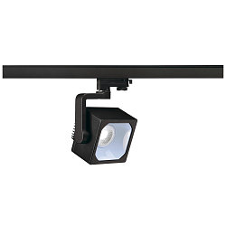 LED 3-Phasen Strahler EURO CUBE, W�rfelform, CRi >90, kardanisch, inkl. Adapter, schaltbar, 26W 4000K 2740lm 60�, schwarz