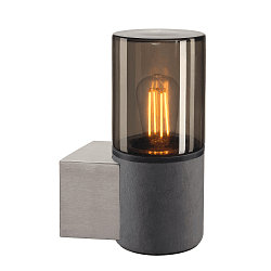 Wall luminaire LISENNE, E27, smoke glass