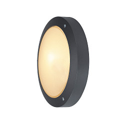 Außenleuchte BULAN Wand-/Deckenleuchte, rund, E14, max. 60W, satiniertes Glas, anthrazit