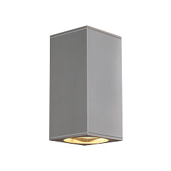 Au�enwandleuchte BIG THEO UP/DOWN, eckig, IP44 IK02, 2x GU10 QPAR111 max. 75W, silbergrau
