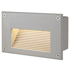BRICK LED DOWNUNDER, LED Wall recessed luminaire, IP54, 1.4W 3000K 30lm, silver grey