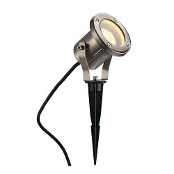 Outdoor Spie�leuchte NAUTILUS 10, IP55 IK04, GU10 QPAR51, mit IP-Steckerkabel, dreh- und neigbar, Edelstahl 316