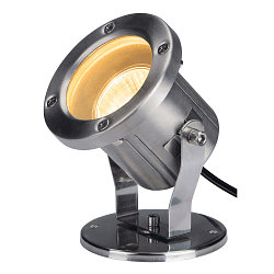 Au�enstrahler NAUTILUS 10 SPOT, IP55 IK03, GU10 QPAR51 max. 35W, inkl. 150 cm Kabel (offen), Edelstahl 316