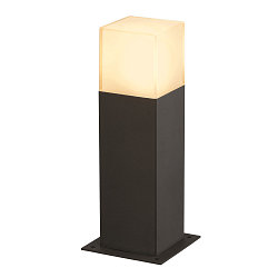 Outdoor Stehleuchte GRAFIT, IP44, eckig, E27, anthrazit / Diffusor in Rauchglas-Optik, satiniert, 30cm