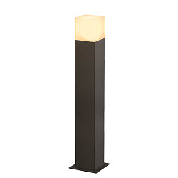 Outdoor Stehleuchte GRAFIT, IP44, eckig, E27, anthrazit / Diffusor in Rauchglas-Optik, satiniert, 60cm