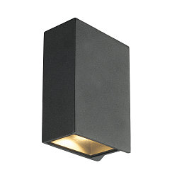 Outdoor LED Wandleuchte QUAD UP/DOWN 15 WL, IP44 IK02, eckig, 8W 3000K 2x 260lm 2x110�, Aluminium / Glas, schaltbar, anthrazit