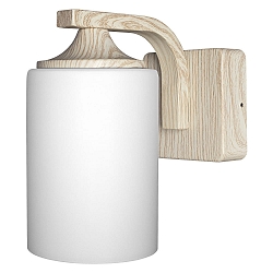 Outdoor Wandleuchte ENDURA� CLASSIC LANTERN CYLINDER, IP44, E27,  Aluminium / Opalglas, Holz-Dekor