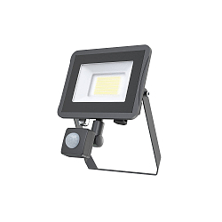 LED Flutlichtstrahler STAR 3000 PIR SENSOR, IP65 IK06, Alu schwarz / Strukturglas, 100cm Kabel + Ventil