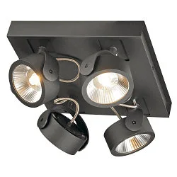 LED Wand- und Deckenleuchte KALU LED 4 SQUARE, IP20, 4-flammig, 60W 3000K 4000lm 60°, dimmbar, kardanisch, schwarz