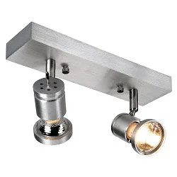Wand- und Deckenspot SOUVEREEN, 2-flammig, 2x GU10, dreh- und neigbar, mit Dekoring, alu