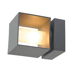 SQUARE TURN, QT14, Outdoor Wandleuchte, IP44, G9 max. 42W, Silbergrau