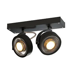 Wand- und Deckenleuchte KALU CW DOUBLE QPAR111, 2x GU10 max. 75W, kardanisch, schwarz
