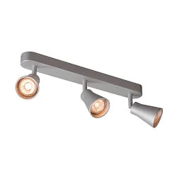 Wand- und Deckenleuchte AVO TRIPLE QPAR51, 3-flammig 3x GU10, dreh- und neigbar, Silbergrau