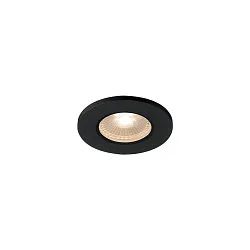 KAMUELA ECO Brandschutz LED Deckeneinbauleuchte, IP65/20, IK02, Ø 8.8cm, 6.5W 3000K 400lm 38°, dimmbar, Schwarz
