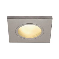 Outdoor Decken-Einbauleuchte DOLIX OUT, GU10, QPAR51, IP65, Ø 68mm, Eckig, Silbergrau