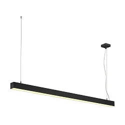 LED Pendelleuchte Q-LINE PD DALI Single, Länge 142cm, 47W 3000K 3700lm 120°, schwarz