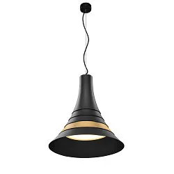 Premium-LED Pendelleuchte BATO 45 PD, Ø 45cm, 30W 2700K 1450lm 100°, TRIAC dimmbar, Schwarz / Messing gebürstet