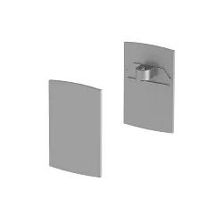 Mounting accessories for H-PROFILE, Set of 2 aluminum end caps, silver