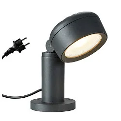 Outdoor LED Sockelleuchte ESKINA 30 POLE CCT, IP65 IK04, 14.5W 3000/4000K 95°, mit IP44-Steckerkabel, dimmbar, anthrazit
