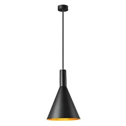 Pendant luminaire PHELIA 280, E27, black/gold