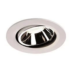 LED Ceiling recessed luminaire NUMINOS DL L, 4000K, IP20, rotatable / pivotable, 20°, 2350lm, UGR 17, white/chrome