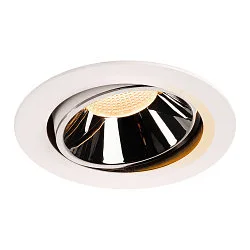 LED Deckeneinbauleuchte NUMINOS DL XL, 2700K, IP20, dreh-/schwenkbar, 40°, 3400lm, UGR 18, Weiß / Chrom