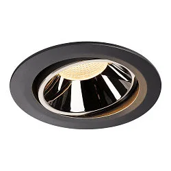 LED Deckeneinbauleuchte NUMINOS DL XL, 3000K, IP20, dreh-/schwenkbar, 40°, 3500lm, UGR 18, Schwarz / Chrom