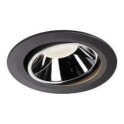 LED Deckeneinbauleuchte NUMINOS DL XL, 4000K, IP20, dreh-/schwenkbar, 55°, 3750lm, UGR 19, Schwarz / Chrom