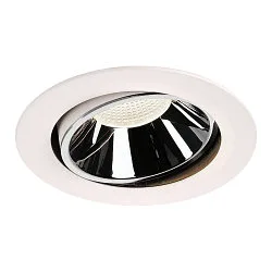 LED Deckeneinbauleuchte NUMINOS DL XL, 4000K, IP20, dreh-/schwenkbar, 40°, 3750lm, UGR 18, Weiß / Chrom