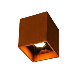 LED Outdoor luminaire RUSTY© UP/DOWN WL Wall luminaire, square, CCT switch, 3000/4000K, 39lm, IP65, rust