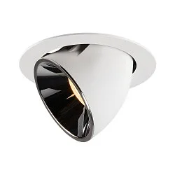 LED Deckeneinbauleuchte NUMINOS® GIMBLE XL, 3000K, 55°, Weiß / Chrom