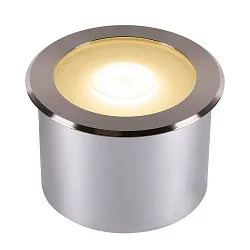 LED Boden-Einbauleuchte DASAR FLAT 120, IP67/IP65 IIK08, Ø 12cm, befahrbar bis 5t, Edelstahl 304 / Glas, 7W 4000K 520lm