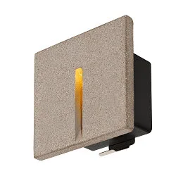 Outdoor LED Wand-Einbauleuchte CONCRETO EL CUT, IP65 IK03, 10 x 10cm, 700mA, 3.2W 3000K 15lm 15°, Beton / Aluminium, grau