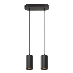 Pendelleuchte ASTO TUBE, IP20, zylindrisch, 2-flammig, 2x GU10 max. 10W, schwarz