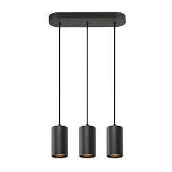 Pendelleuchte ASTO TUBE, IP20, zylindrisch, 3-flammig, 3x GU10 max. 10W, schwarz
