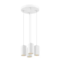 pendant luminaire ASTO TUBE 4 flames, round, rigid GU10 IP20, white dimmable