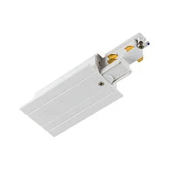 Zubehör für 3-Phasen Einbauschiene S-TRACK PHASE & DALI - End-Einspeiser, IP20, max. 16A, DALI steuerbar, Erde rechts, weiß