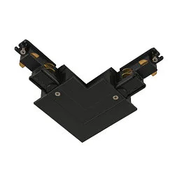 Zubehör für 3-Phasen Einbauschiene S-TRACK PHASE & DALI - L-Verbinder, DALI steuerbar, Erde links, schwarz
