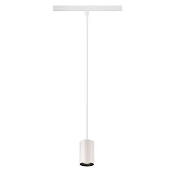 LED Niedervolt-Schienen Pendelleuchte NUMINOS® XS, 48V, 8.7W 4000K 55°, DALI 2 dimmbar, matt weiß / innen matt schwarz