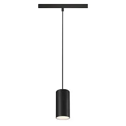 LED Niedervolt-Schienen-Pendelleuchte NUMINOS® S DALI, 48V, 16W 4000K 55°, DALI 2 dimmbar, matt schwarz / innen matt weiß