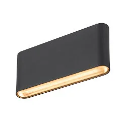 LED Outdoor Wandaufbauleuchte OVAL 18 WL, 9,3W, 2700/3000K, 860lm, CRI80, IP65, schwarz