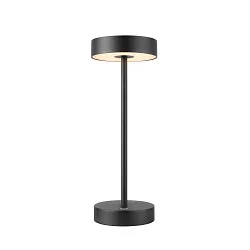 LED Akku-Tischleuchte VINOLINA 2-CCT, IP54, Ø 12cm, zylindrisch, 2.2W 2700/3000K 130lm, Touch-Dimmer + Ladestation, schwarz